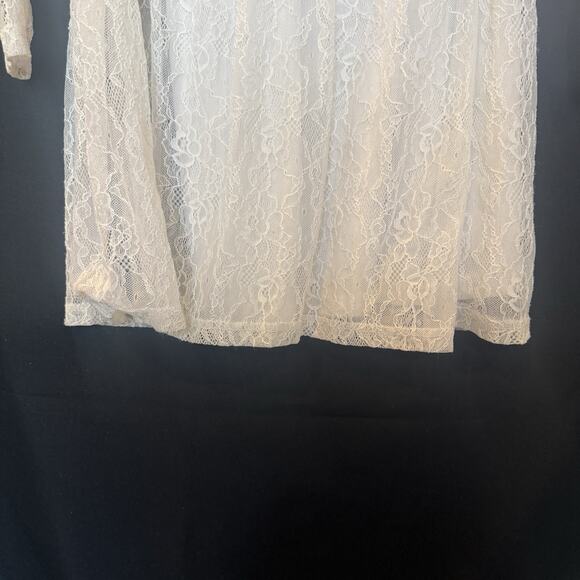 Lulumari Anthropologie Floral Lace Mini Dress Size S Sheer Beachy Vaca Boho Y2K - Picture 6 of 13
